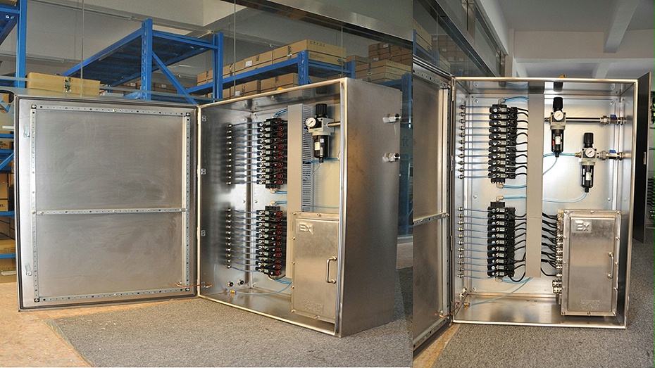 Explosion proof pneumatic valve control cabinet using ASCO solenoid valves