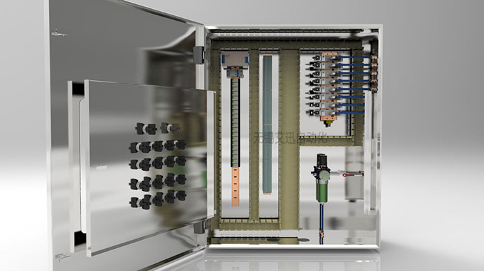 Pneumatic valve control cabinet