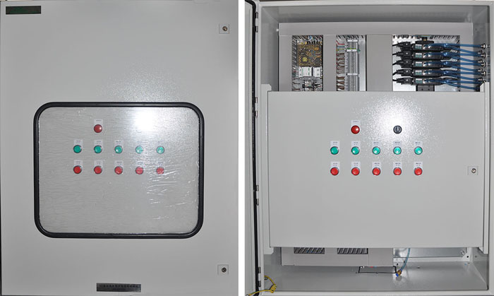 Pneumatic valve control cabinet