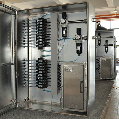 Explosion proof pneumatic valve control cabinet using ASCO solenoid valves